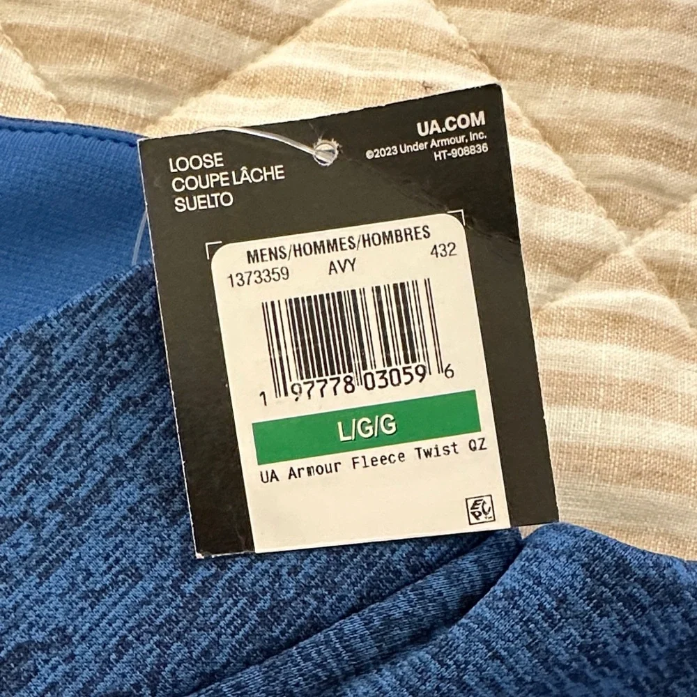 Under Armour Navy Quarter-Zip Sweatshirt - Picture 2 of 4